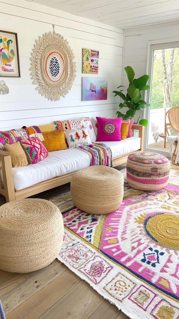 23 Unique Boho Farmhouse Living Room Ideas To Copy